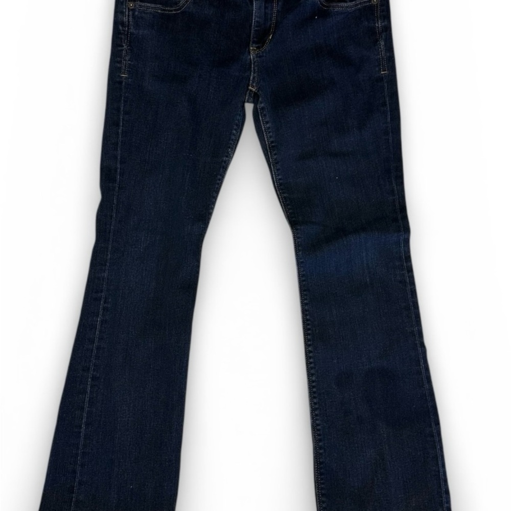 Express Barely Boot Low Rise Women’s Jeans Size 8 Short 34x28 Dark Wash Stretch